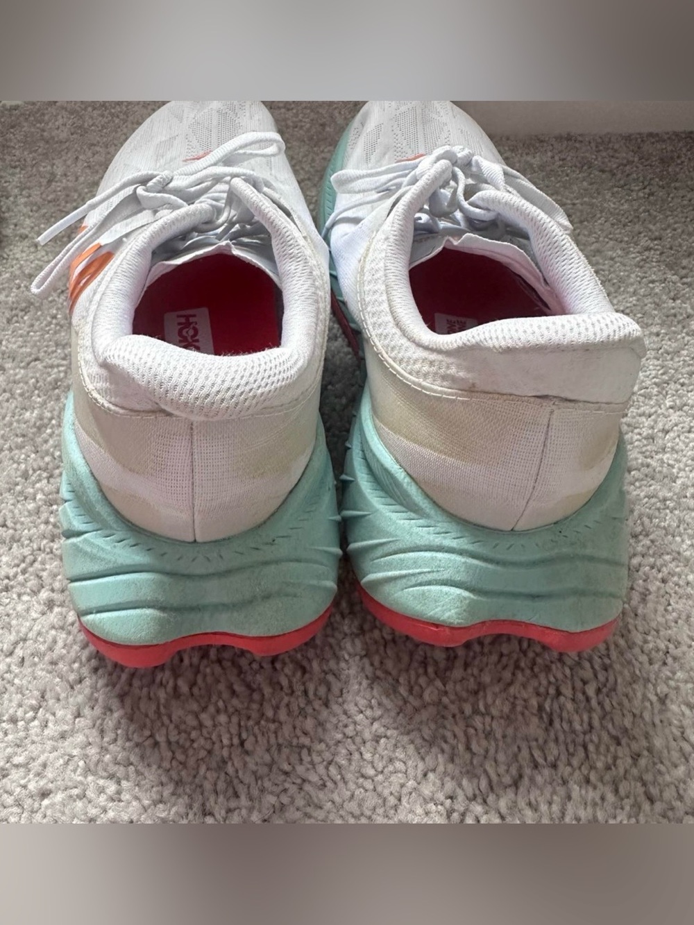 HOKA ONE ONE Carbon X 2 running shoes in the White Blazing Orange colorway - Picture 4 of 6